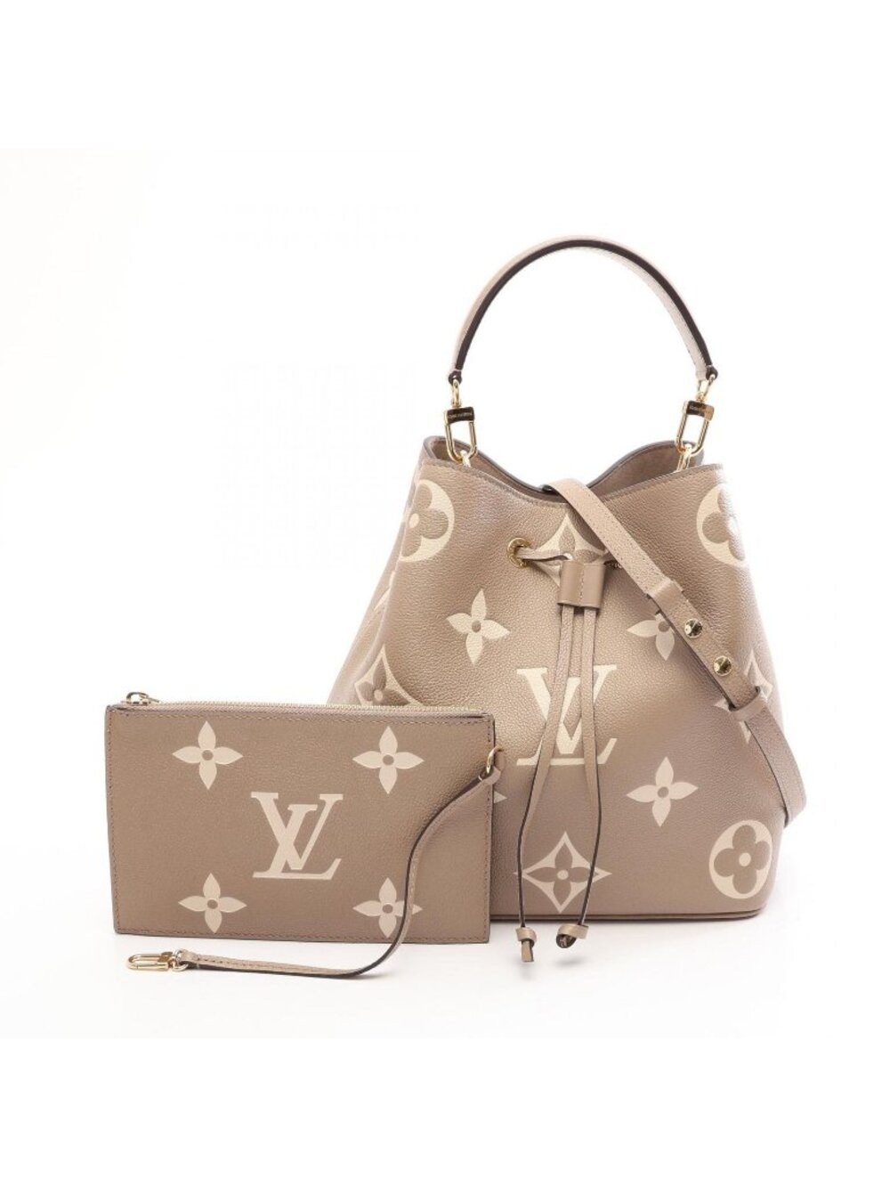 Louis Vuitton Shoulder Bag Neo Noe MM Bicolor Monogram Empreinte Tourterelle